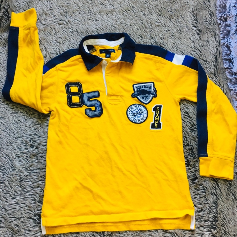 Tommy Hilfiger long sleeve polo Tshirt size medium 8-10